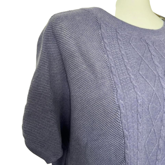 NEW Prana Knit Sweater Short Sleeve Lavender Purple Sz S - Picture 4 of 9